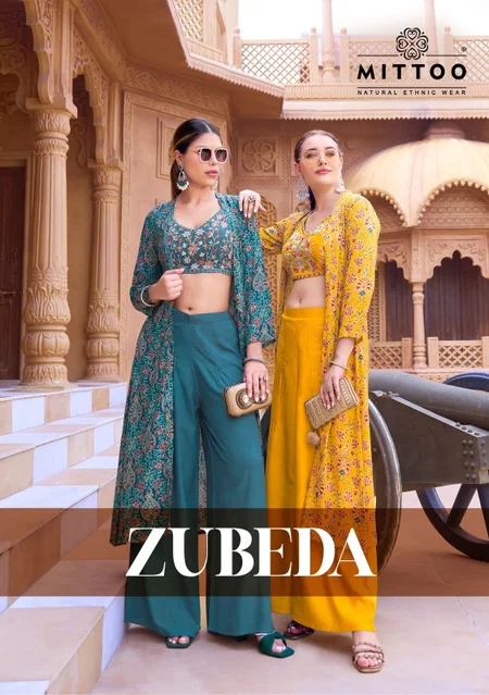Zubeda By Mittoo Roman Silk Best Indo Wastern Readymade Suits Wholesale Shop In Surat